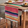 Boho Ethnic Style Beach Blanket Beach Towel Tassels Throw Rug Mexican Style Picnic Blanket Handmade Striped Tablecloth