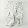 Born Baby Gift Set Cotton Baby Clothes 6 Pcs Romper Set with Bodysuit, Blanket, Hat, Bottle Cover and Bib