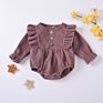 Boutique Baby Rompers Flutter Sleeve Baby Girls Clothes Fall Corduroy Infant Toddler Bodysuit