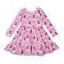 Boutique Long Sleeve Toddler Dress Snowman Pattern Pink Cute Baby Girl Dress Ruffle Hem Cotton Dress for Kids