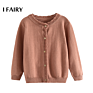 Boutique Spring Plain Cotton Cardigan Kids Design Kids Sweater