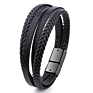 Bracelet Men Multilayer Leather Bangles Magnetic-Clasp Cowhide Braided Multi Layer Wrap Bracelet Armband Pulsera Hombre