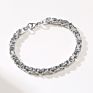 Byzantine Chain Bracelet Stainless Steel Link 18K Gold Silver Black Hip Hop Bracelet for Men Gentlemen