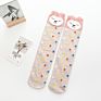 Cartoon Animal White Long Knee Girls Socks Novelty School Striped Socks for Kids In