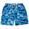 Cartoon White Cute Mens Boys Swim Shorts with Mesh Liner