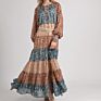 Casual Dresses Women Lady Elegant Boho Beach Long Sleeve Maxi Vintage Dress for Women