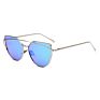 Cat Eye Vintage Designer Rose Gold Mirror Sunglasses for Women Metal Reflective Flat Lens Sun Glasses Female Oculos