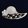 Charming Flower Crystal Suit Pins Wedding Brooches for Women Jewelry Special Design Vintage Rhinestone Love Hat Brooch