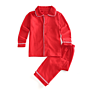 Children Clothes Two Piece Cotton Sleepwear Kids Blank Christmas Boys and Girls Red Pajamas