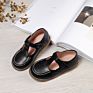 Children Comfortable Light Casual Shoes Kids Back to School Leather Shoes Black for Girls