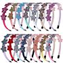 Children Glitter Star Hair Hoop Scallion Powder Star Plastic Headband