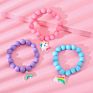 Children Kids Resin Beads Bracelets Colorful Rainbow Cartoon Charm Pendant Bracelets