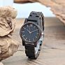 Christmas, Birthday Gift for Her Black Sandal, Walnut Wood Materials Wooden Watch for Her