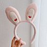 Christmas Party Hair Accessories Pink White Long Ears Bunny Headband Rabbit Furry Headband