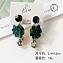 Clarmer Spring Design Korean Jewelry Geometric Enamel Acrylic Resin Pendant Earrings for Women