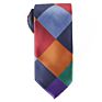 Classic Ties Mens Orange Plaid Microfiber Woven Tie Check Necktie