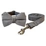 Classic Velvet Dog Bow Tie Collar and Leash Set Pet Gift with Bow