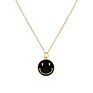 Clavicle Chain Jewelry Women Boho 18K Gold Plated Colorful Enamel Smile Face Pendant Choker Necklaces