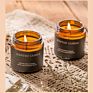 Clear Amber Brown Green Glass Jars Screw Metal Lid White Rose Gold Silver Black Color 8.5 oz Candle Jar with Metal Lid