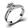 Clear Cut round Cubic Zirconia Wedding Ring Princess Sparkling Bridal White Gold Engagement Cz Ring for Women