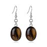 Cliobeads Goldstone Green Aventurine Tiger Eye Gem Stone Earrings Oval Dangle Drop Earrings
