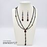 Coloful Crystal Beaded Vintage Antique Bronze Womens Tassel Multilayer Necklace Set