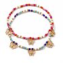 Color Rice Bead Beach Anklet Two-Piece Set European and American Jewelry Butterfly Pendant Handmade Anklet