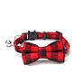 Color Tinkle Jingle Bell Cotton Plaid Pet Bow Tie Collar Bell Cat Dog Bow