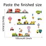 Colorful Diy Gift Removable Cartoon Bus Cars Truck and Bikes Road Traffic Wall Stickers Living Room Kids Room Door Stickers