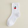 Colorful Fruit Embroidery Cartoon Socks Women Agaric Ruffle Edge Pile Socks Caramella Socks