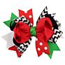 Colorful Layered Ribbon Bowknot Hairpin Children Kids Girls Christmas Hair Bow Clip Accessories for Gift