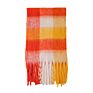 Colorful Plaid Blanket Scarf 100% Wool Fringe Pashmina Scarf Women