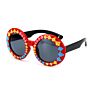 Colorful Retro Cartoon Silicone round Kids Polarized Sunglasses with Strip