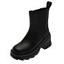 Combat Ladies Boots Snow Leather Knee High Platform Ankle Women Chunky Heels Boots