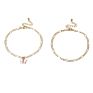 Comiya Female Anklets Foot Jewelry Leg Acrylic Butterfly Double Layers Gold Color Ankle Bracelets for Women Leg Chain