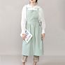 Cotton and Hemp Apron Flower Art Shop Painting Nail Shop Vintage Overalls