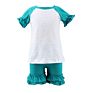 Cotton Kids Clothes Ruffle Shorts Sleeve Shirts O Neck Clothing Set Outfits 2 Piece Shorts Outfits Set for Baby Girls