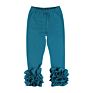 Cotton Toddler Infant Boutique Clothes Ruffle Baby Girls Pants Leggings Infant Icing Leggings Solid Color Casual Pants