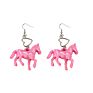 Creative Cartoon Cute Animal Zodiac Acrylic Pony Earrings Jewelry, Acrylic Horse Drop Earrings Girls Ear Hook Pendant Charm Diy