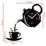 Creative Diy Acrylic Coffee Cup Teapot 3D Wall Clock Decorative Kitchen Wall Clocks Living Room Dining Room Home Decor Clock