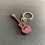 Creative Mini Musical Instrument Keychain Cute Silicone Guitar Piano Saxophone Key Chain Backpack Car Ornament Musician Jewelry