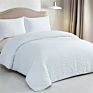 Crinkle Seersucker Fabric Bedding Set King Size Gray Quilt Cover Pillow Set 3-Piece