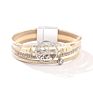 Cross-Border Explosive Bracelet Tree of Life Diamond Alloy Bracelet Pu Woven Leather Bracelet