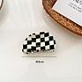 Cross-Border French Irregular Acetate Hair Claw Clip Black and White Board Checkered Large Shark Hair Clip for Women