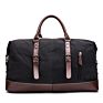 Customization Tote Travel Bag Vintage Canvas Pu Leather Trim Shoulder Mens Weekend Travel Duffel Bags