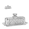 Customized Crystal Covered 2-Piece Design Butter Keeper Storage Dublin Glass Butter Dish with Handled Lid