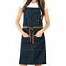 Customized Denim Apron Design Canvas Aprons for Kitchen Apron Adjustable Bib