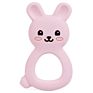 Customized Logo Bpa Free Food Grade Natural Rabbit Silicone Baby Teether Ring