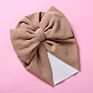 Cute Bear Ear Bowknot Turban Hats Sweet Soft Elastic Caps for Newborn Baby Boy Girls Headwraps