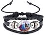 Cute Frozen 2 Princess Bracelets Princess Elsa Bracelet Lovely Cartoon Hand-Woven Cowhide Bracelet for Kids Girls